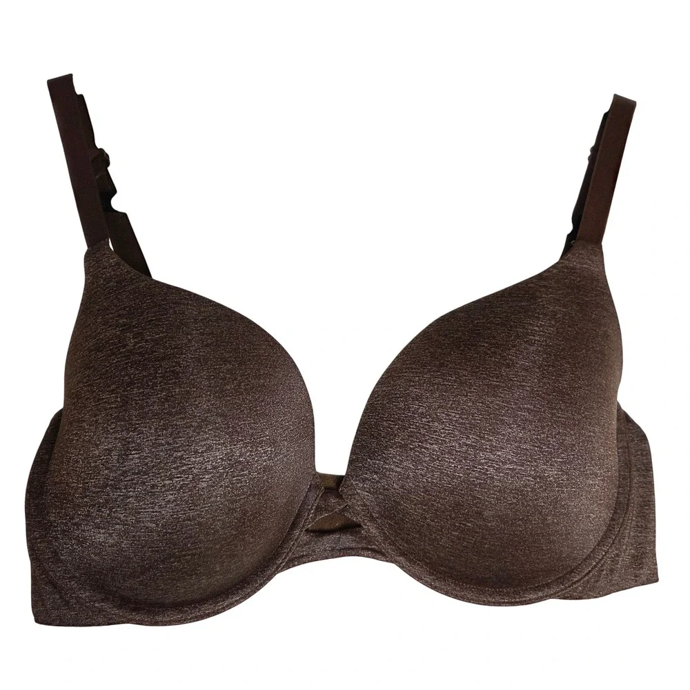 Victoria Secret Perfect Shape 38D Push Up Bra Molded Cup Underwire Smooth Brown